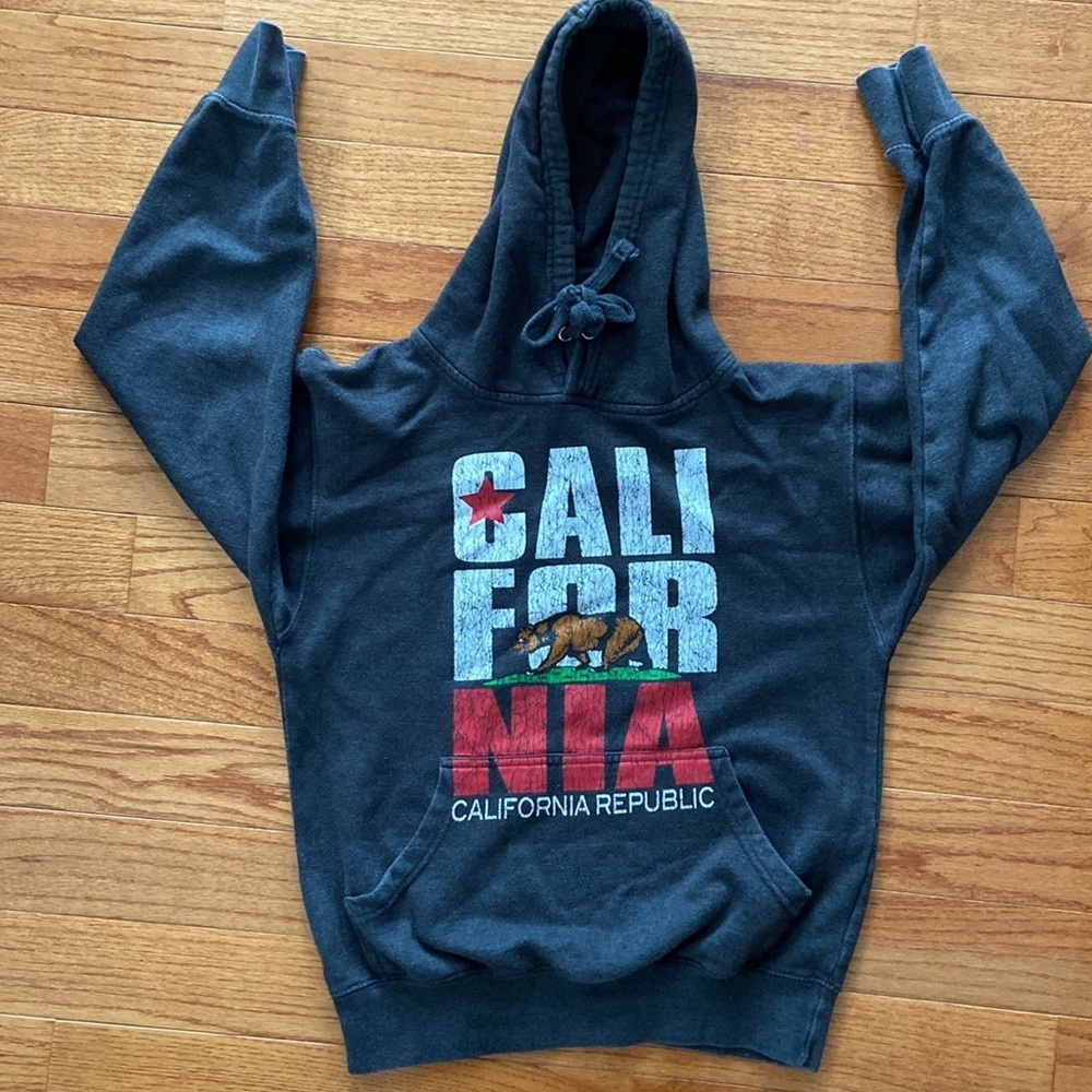 California Republic retro Dark grey hoodie size small